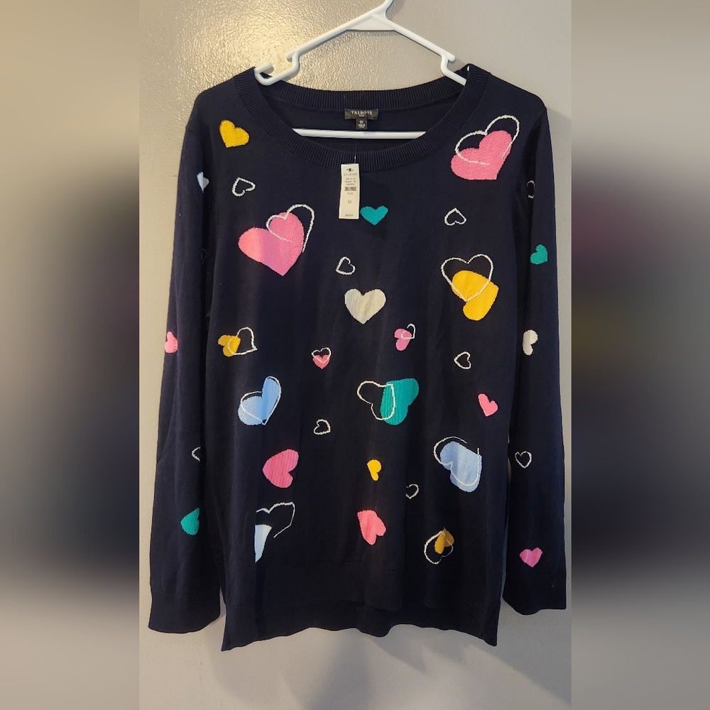 Ann Taylor Multicolored Heart Shirt